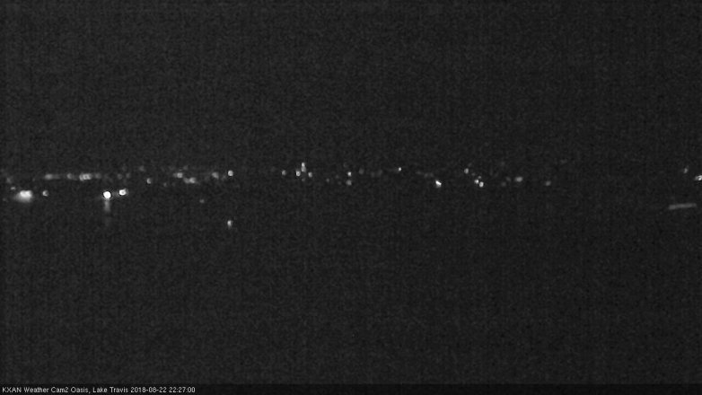 Lake Travis webcam, August 22, 2018 9:30 PM CT