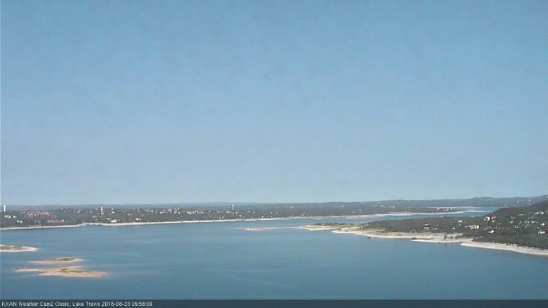 Lake Travis webcam, August 23, 2018 9:00 AM CT