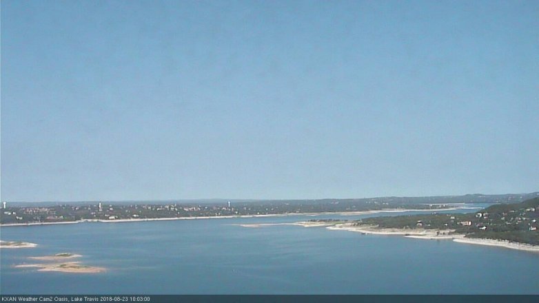 Lake Travis webcam, August 23, 2018 9:05 AM CT