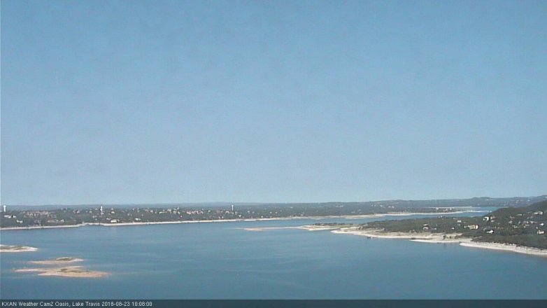 Lake Travis webcam, August 23, 2018 9:10 AM CT