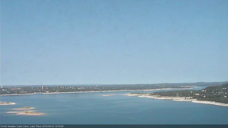 Lake Travis webcam, August 23, 2018 9:20 AM CT