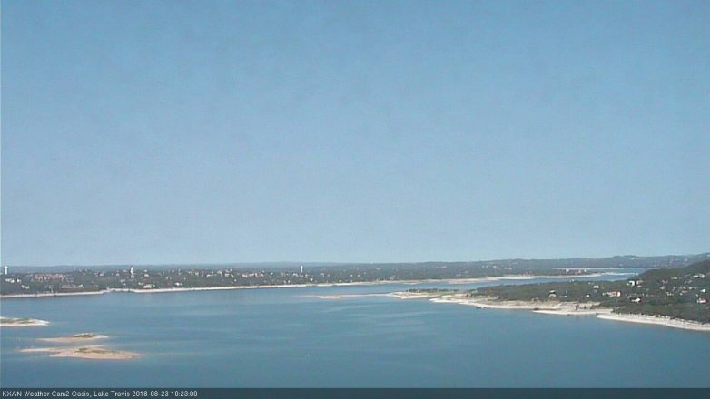 Lake Travis webcam, August 23, 2018 9:25 AM CT