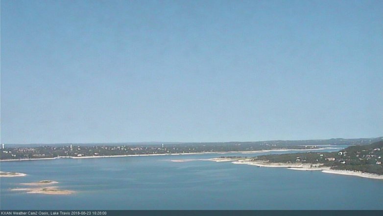 Lake Travis webcam, August 23, 2018 9:30 AM CT