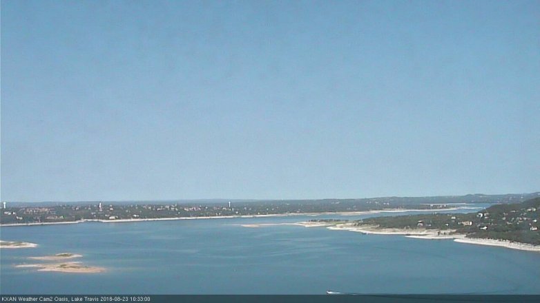 Lake Travis webcam, August 23, 2018 9:35 AM CT
