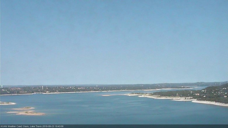 Lake Travis webcam, August 23, 2018 9:45 AM CT