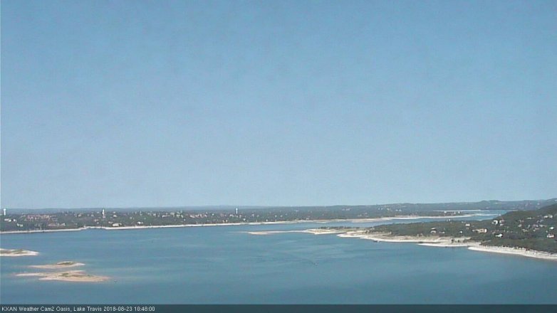 Lake Travis webcam, August 23, 2018 9:50 AM CT