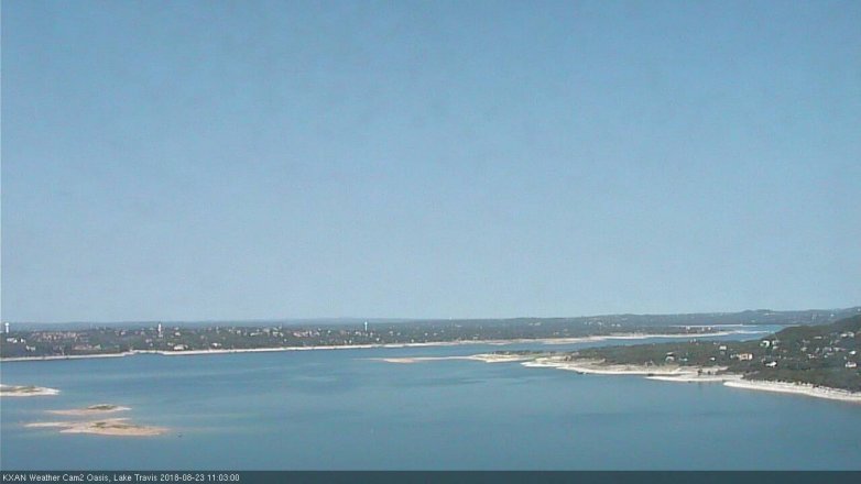 Lake Travis webcam, August 23, 2018 10:05 AM CT