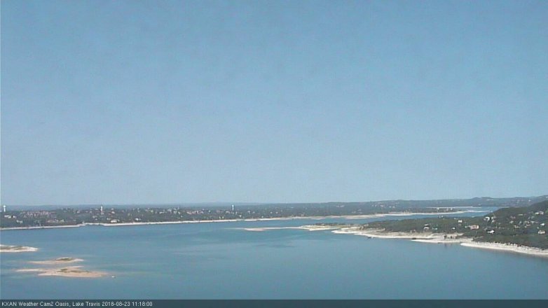 Lake Travis webcam, August 23, 2018 10:20 AM CT