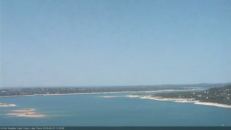 Lake Travis webcam, August 23, 2018 10:55 AM CT