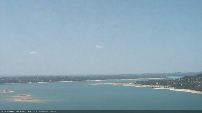 Lake Travis webcam, August 23, 2018 12:00 PM CT