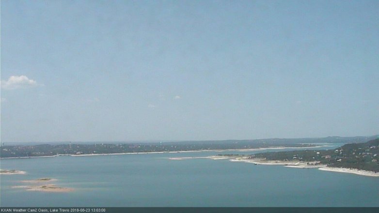 Lake Travis webcam, August 23, 2018 12:05 PM CT