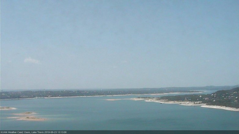 Lake Travis webcam, August 23, 2018 12:15 PM CT