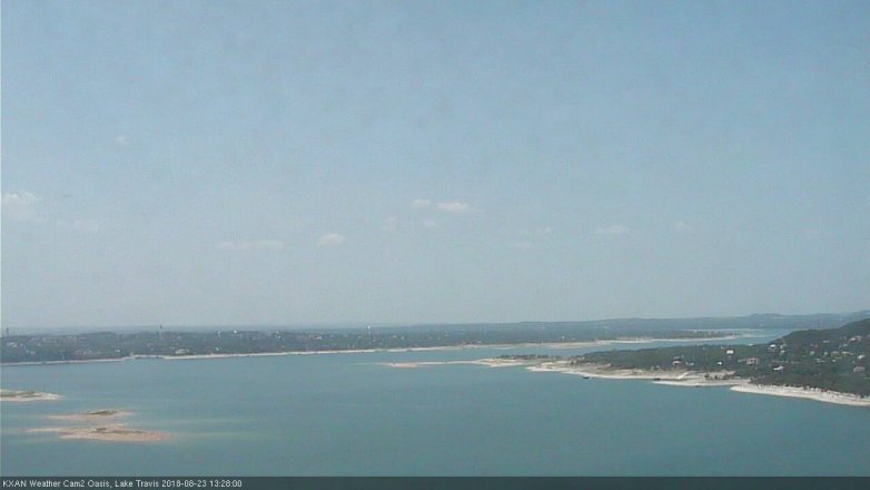 Lake Travis webcam, August 23, 2018 12:30 PM CT