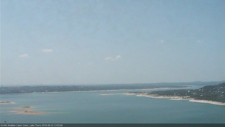 Lake Travis webcam, August 23, 2018 12:55 PM CT