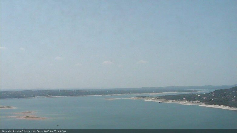 Lake Travis webcam, August 23, 2018 1:10 PM CT