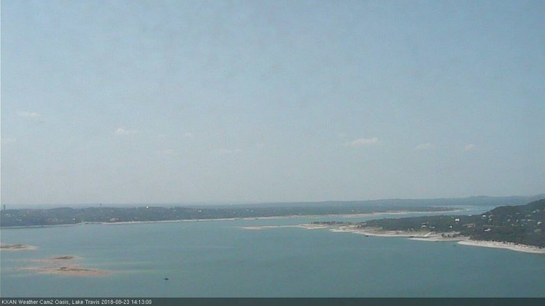 Lake Travis webcam, August 23, 2018 1:15 PM CT
