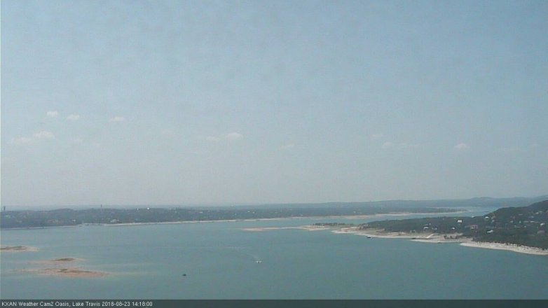 Lake Travis webcam, August 23, 2018 1:20 PM CT