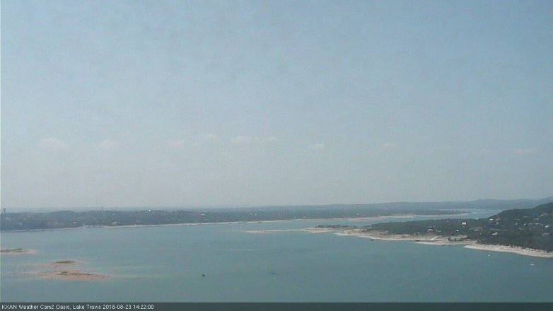 Lake Travis webcam, August 23, 2018 1:25 PM CT