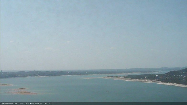 Lake Travis webcam, August 23, 2018 1:35 PM CT