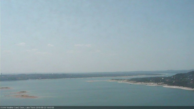 Lake Travis webcam, August 23, 2018 1:45 PM CT