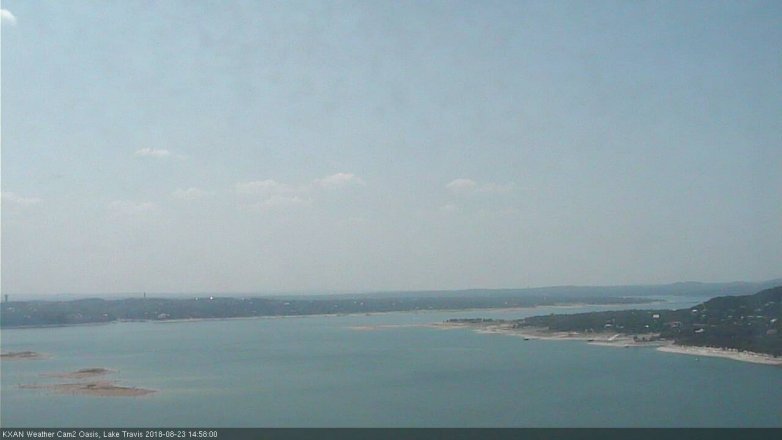 Lake Travis webcam, August 23, 2018 2:00 PM CT