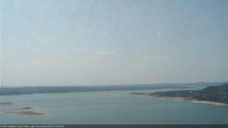 Lake Travis webcam, August 23, 2018 2:30 PM CT