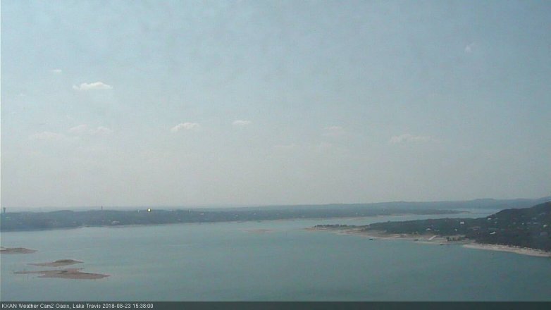 Lake Travis webcam, August 23, 2018 2:40 PM CT