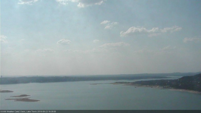 Lake Travis webcam, August 23, 2018 3:40 PM CT