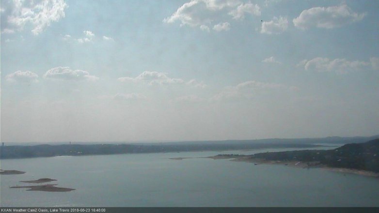 Lake Travis webcam, August 23, 2018 3:50 PM CT