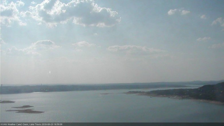 Lake Travis webcam, August 23, 2018 4:00 PM CT