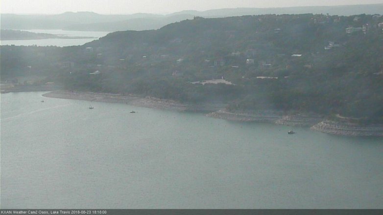 Lake Travis webcam, August 23, 2018 5:20 PM CT