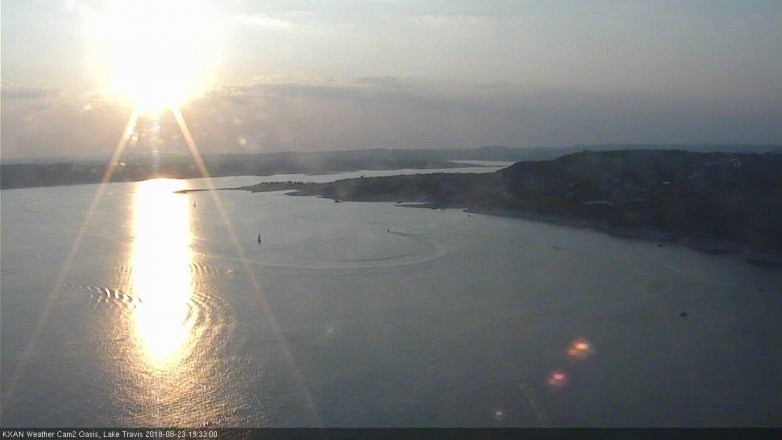Lake Travis webcam, August 23, 2018 6:35 PM CT