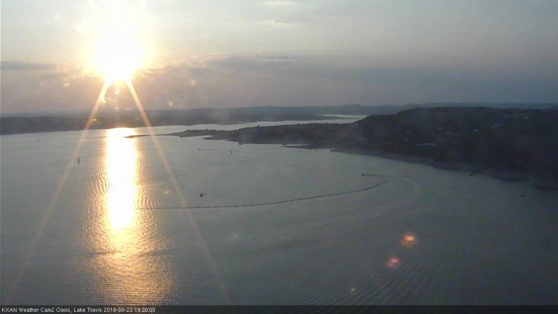 Lake Travis webcam, August 23, 2018 6:40 PM CT
