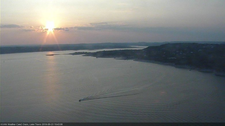 Lake Travis webcam, August 23, 2018 6:45 PM CT