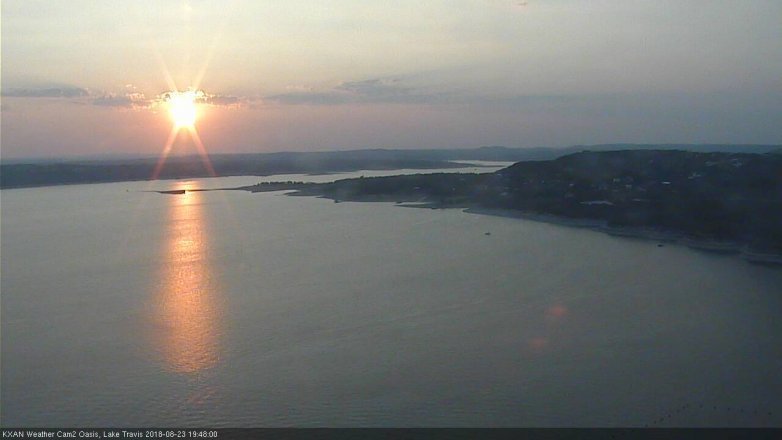 Lake Travis webcam, August 23, 2018 6:50 PM CT