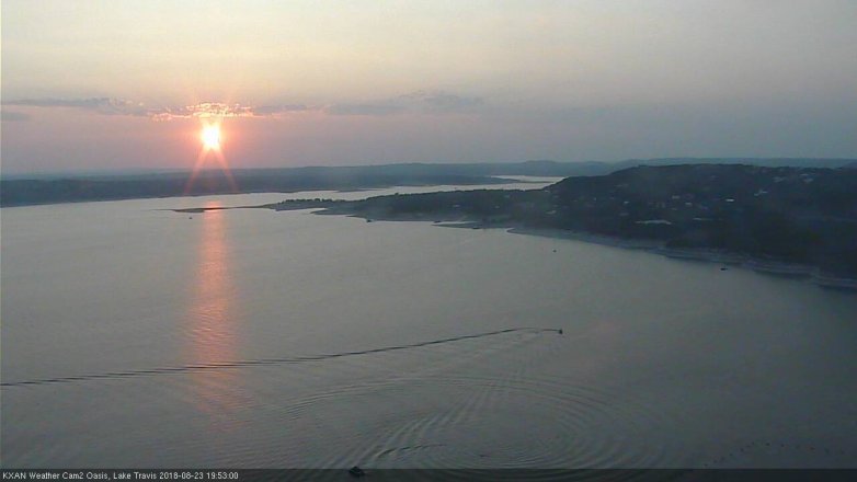 Lake Travis webcam, August 23, 2018 6:55 PM CT