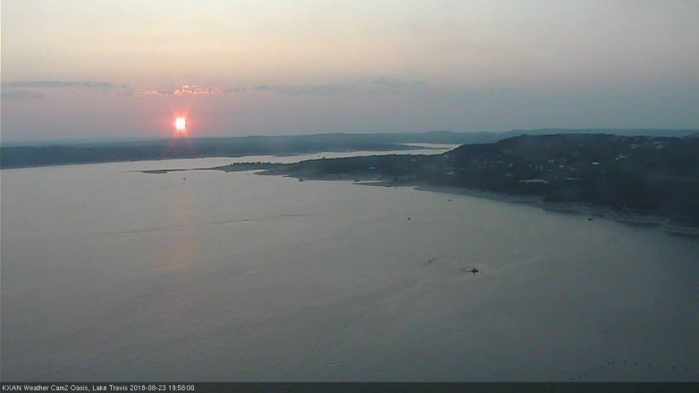 Lake Travis webcam, August 23, 2018 7:00 PM CT