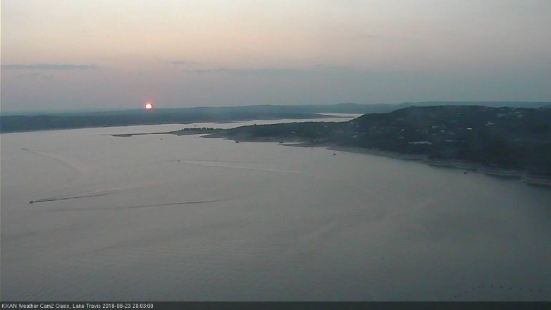 Lake Travis webcam, August 23, 2018 7:05 PM CT