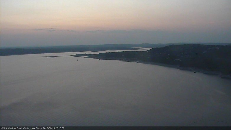 Lake Travis webcam, August 23, 2018 7:20 PM CT