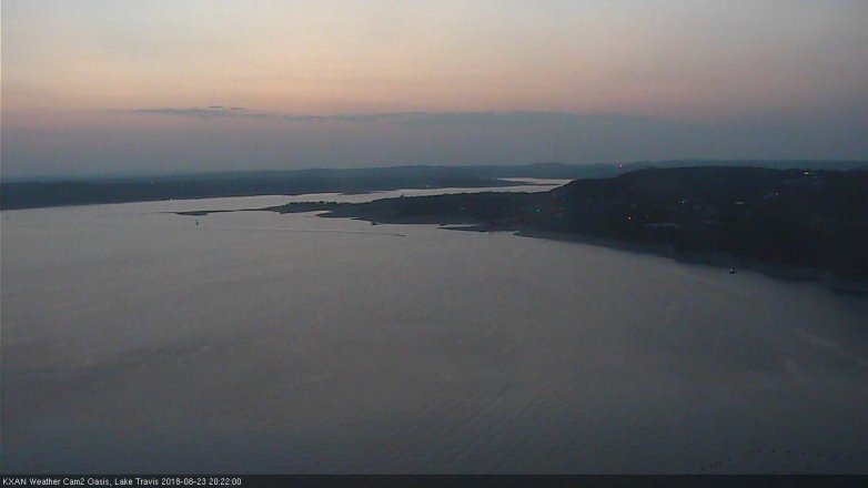 Lake Travis webcam, August 23, 2018 7:25 PM CT