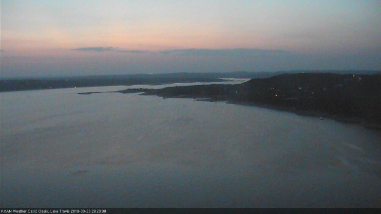 Lake Travis webcam, August 23, 2018 7:30 PM CT