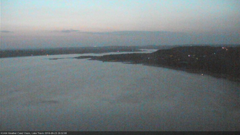 Lake Travis webcam, August 23, 2018 7:35 PM CT