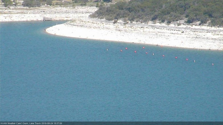 Lake Travis webcam, August 24, 2018 9:40 AM CT