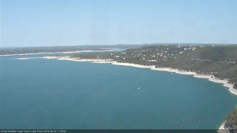 Lake Travis webcam, August 24, 2018 10:40 AM CT