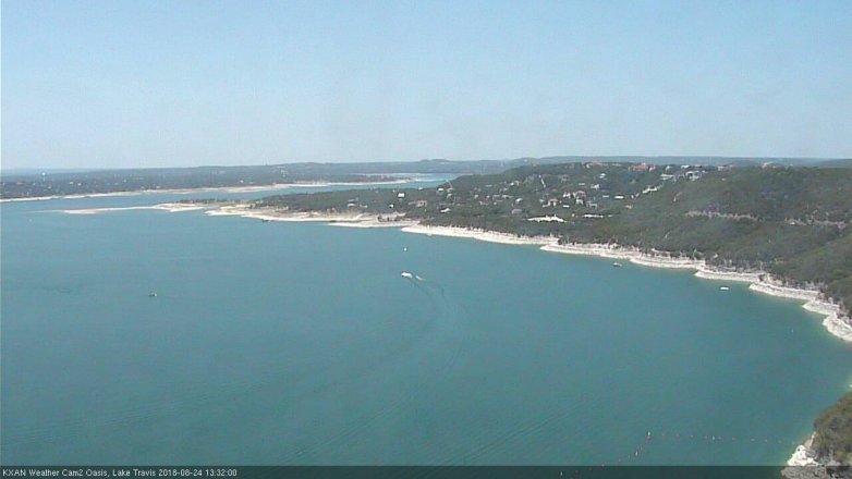 Lake Travis webcam, August 24, 2018 12:35 PM CT