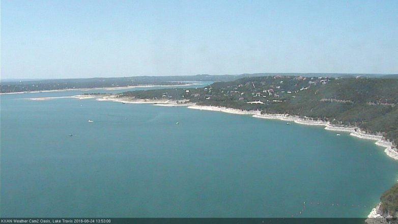 Lake Travis webcam, August 24, 2018 12:55 PM CT