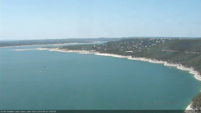 Lake Travis webcam, August 24, 2018 1:10 PM CT