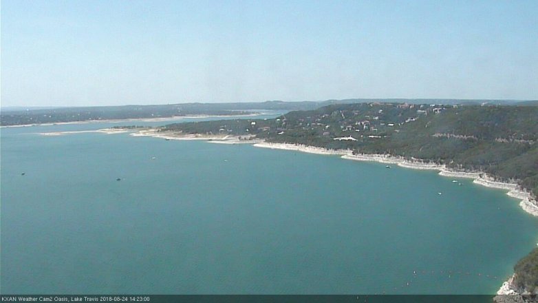 Lake Travis webcam, August 24, 2018 1:25 PM CT