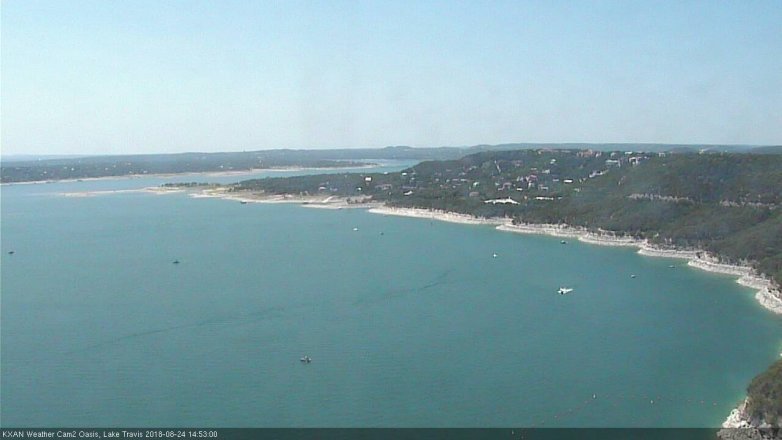 Lake Travis webcam, August 24, 2018 1:55 PM CT