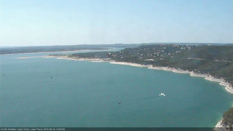 Lake Travis webcam, August 24, 2018 2:00 PM CT
